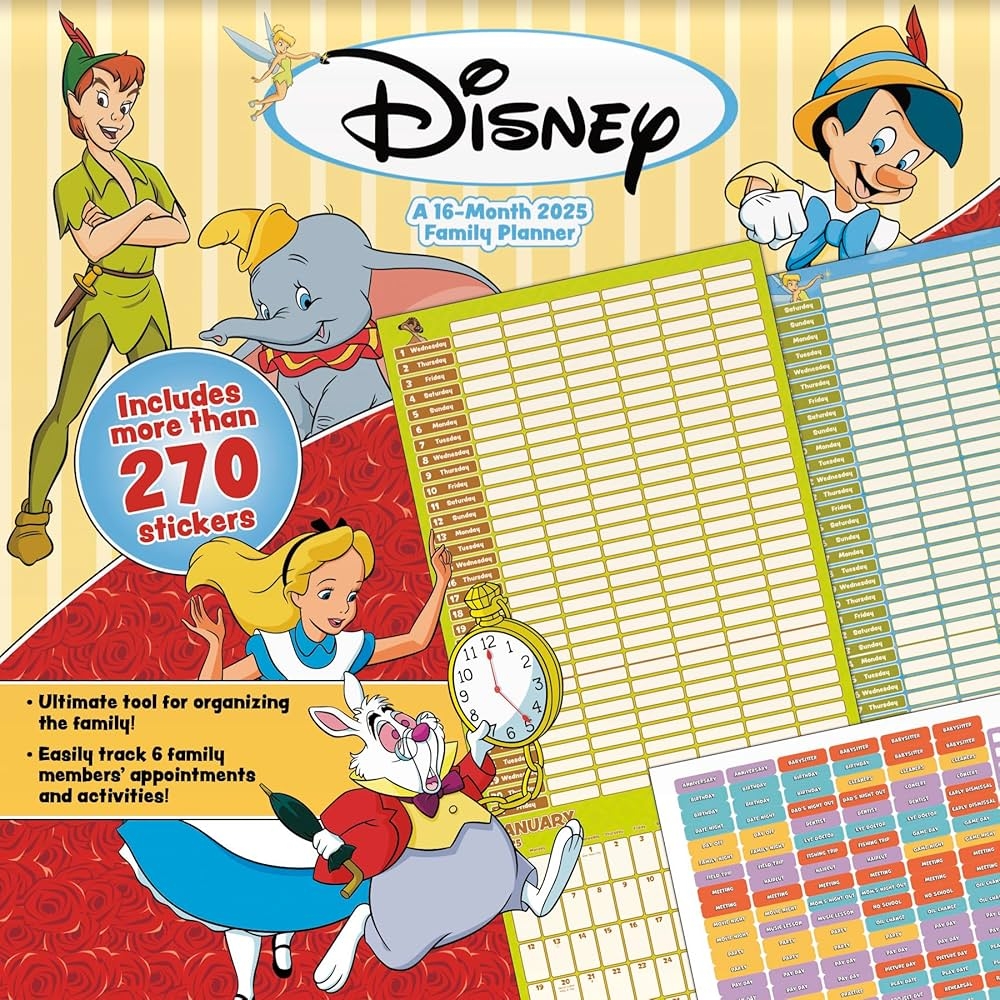 2025 Disney Classics Family Planner Wall Calendar With Reminder Stickers Trends International 9781438899800 Amazon Books