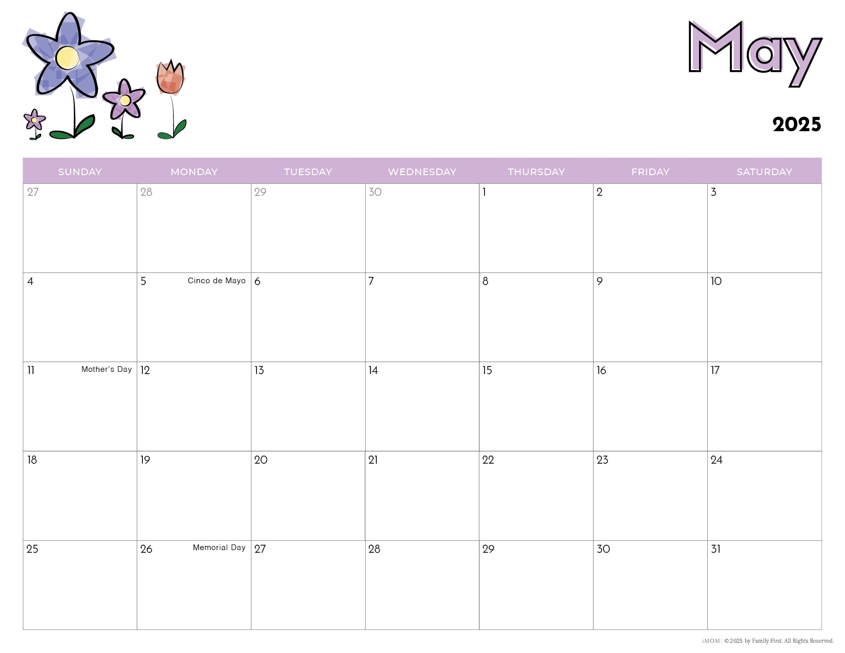 2025 Printable Calendars For Kids IMOM