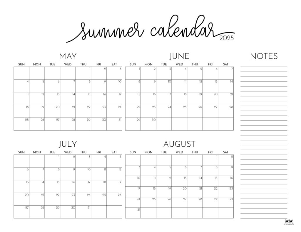 2025 Summer Calendars 27 FREE Printables Printabulls 2025 Summer Calendars 27 FREE Printables Printabulls