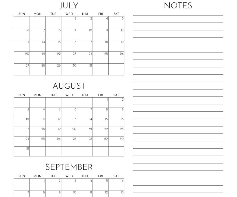 2025 Summer Calendars 27 FREE Printables Printabulls