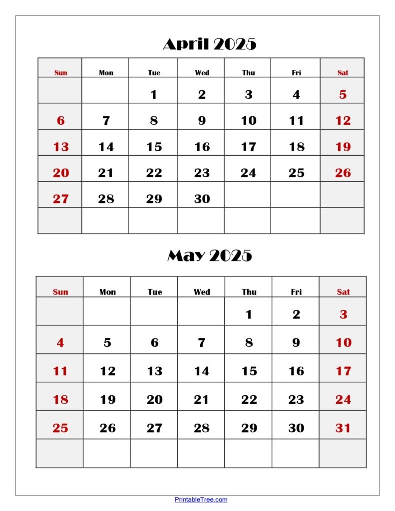 Printable Calendar For May 2025 B^