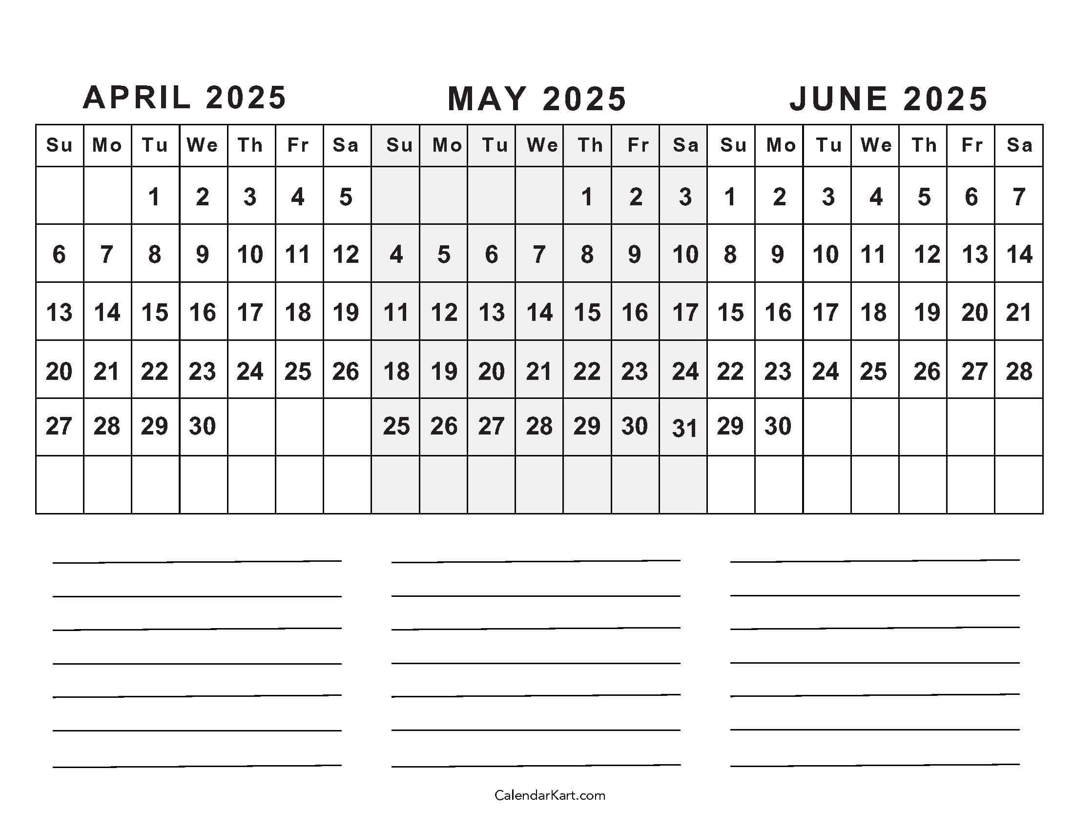 April To June 2025 Calendars Q2 Free Printables April To June 2025 Calendars Q2 Free Printables