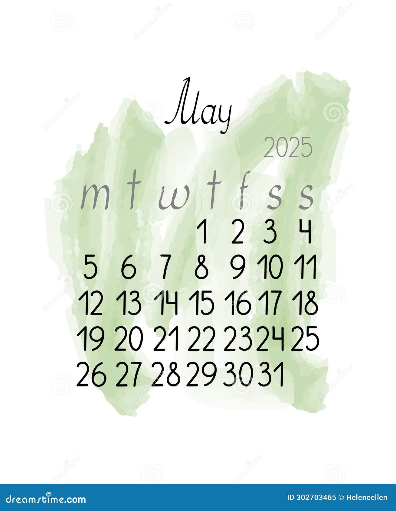 Calendar Monthly Template For May 2025 In Simple Minimalist Style Vertical Portrait Orientation Stock Vector Illustration Of Schedule September 302703465