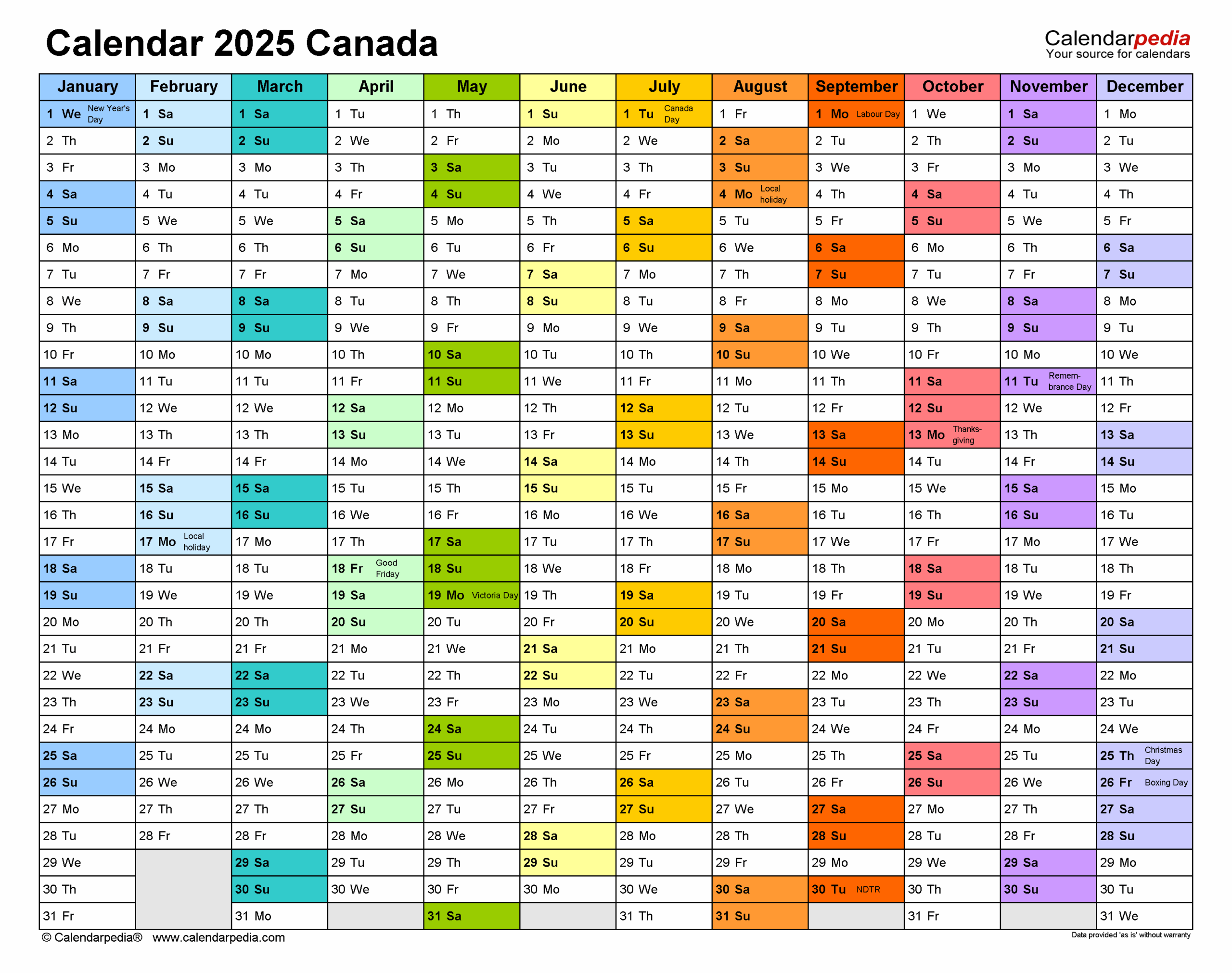 June 2025 Calendar With Holidays Canada