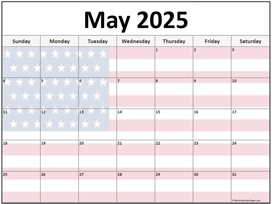 Collection Of May 2025 Photo Calendars With Image Filters