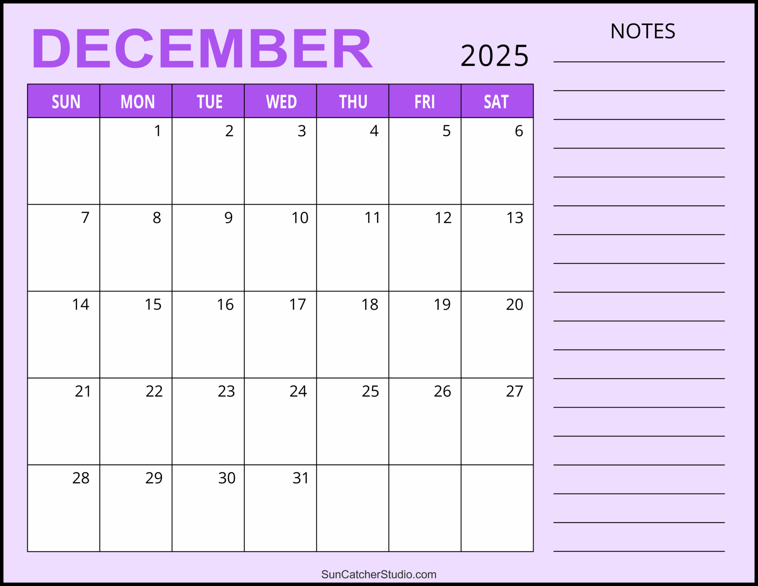 May Printable Calendars 2025 December Printable Calendars 2025