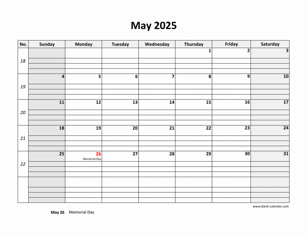Free Download Printable May 2025 Calendar Large Box Grid Space For Notes Free Download Printable May 2025 Calendar Large Box Grid Space For Notes