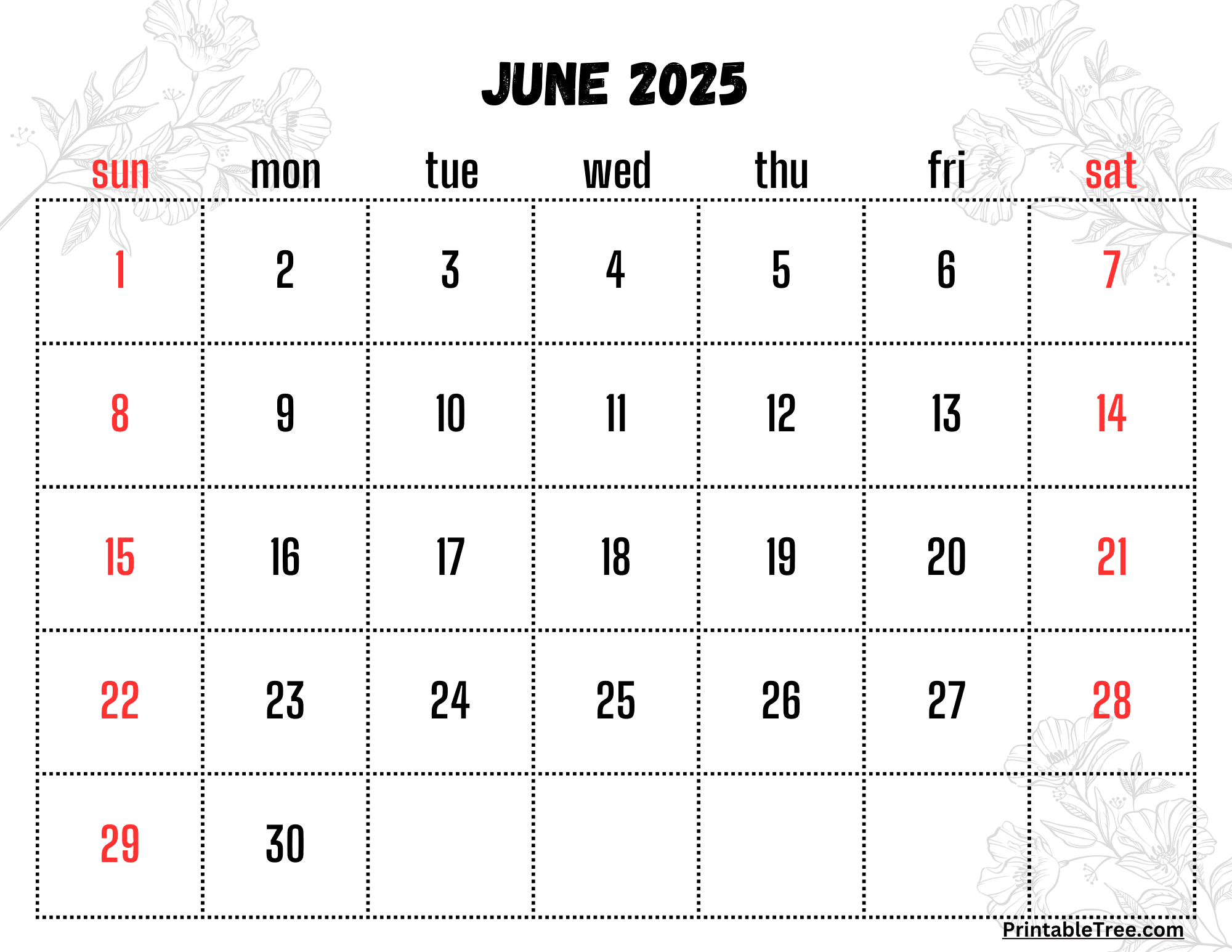 June Calendar 2025 With Holidays