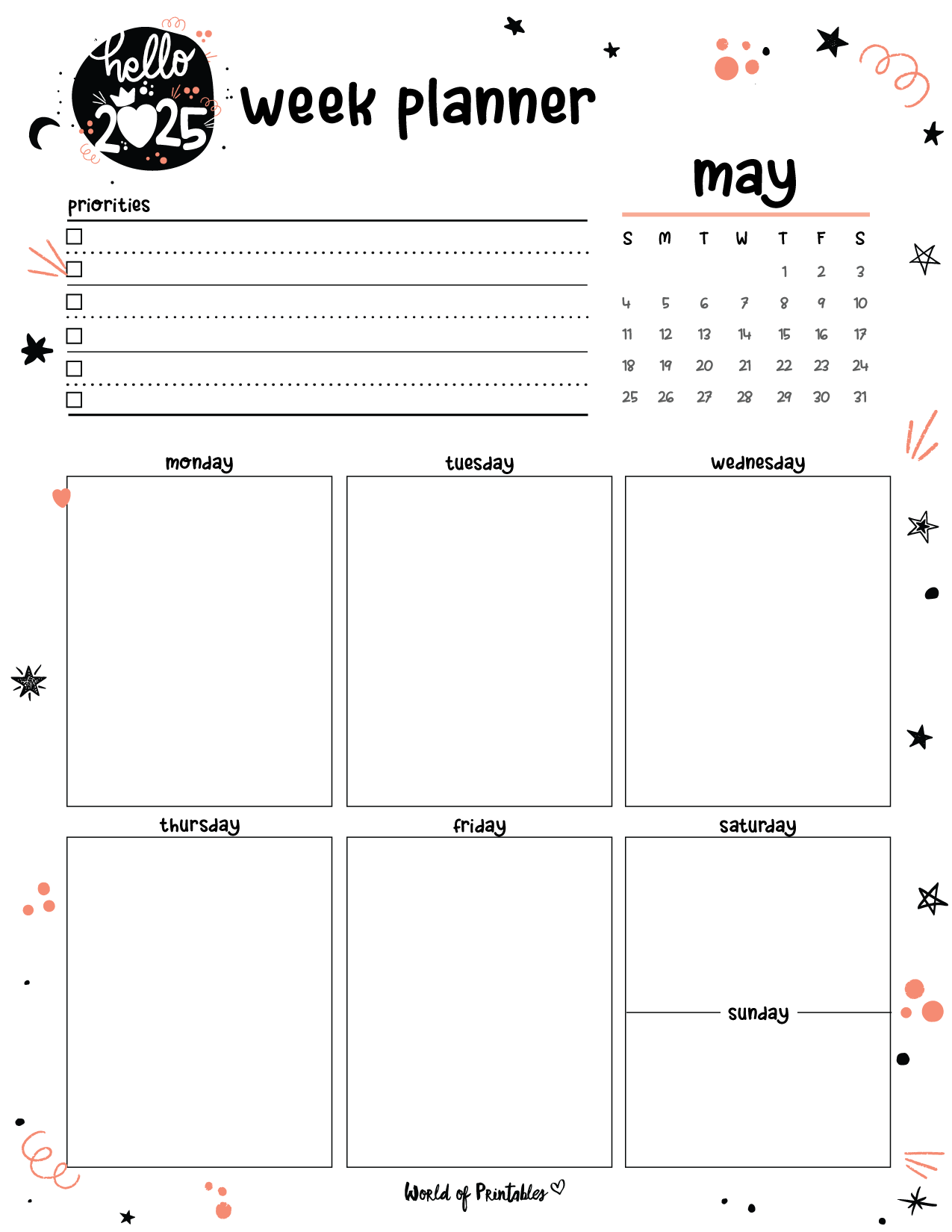 Free Printable May 2025 Planners World Of Printables