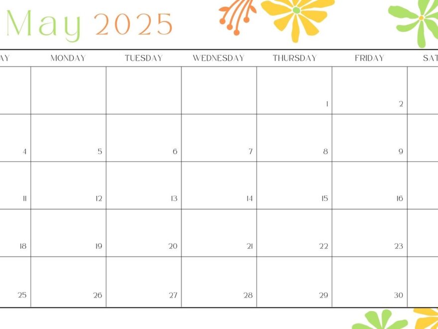 Free To Edit And Print May 2025 Calendar Templates Canva