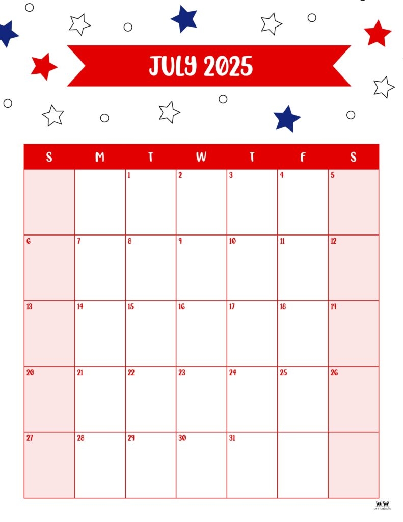 July 2025 Calendars 107 FREE Printables Printabulls July 2025 Calendars 107 FREE Printables Printabulls