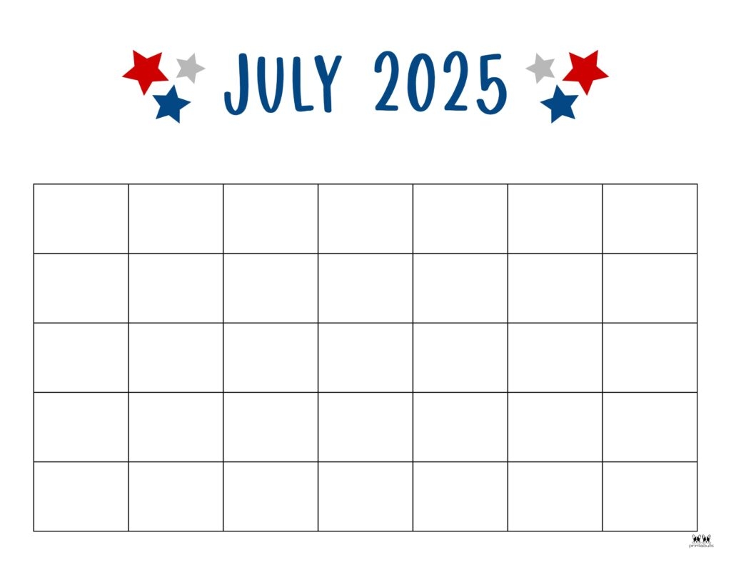 July 2025 Calendars 107 FREE Printables Printabulls