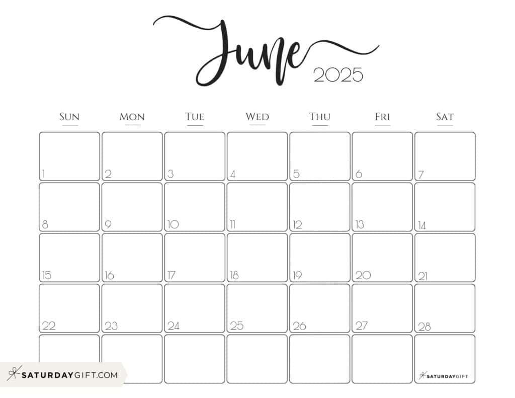 June 2025 Calendar 23 Cute FREE Printables