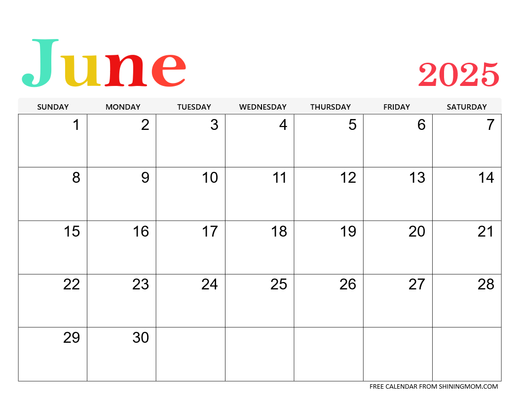 Free Printable Calendar For May And June 2025