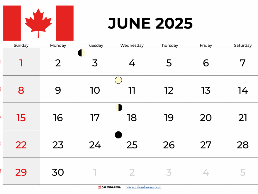 June 2025 Calendar Canada