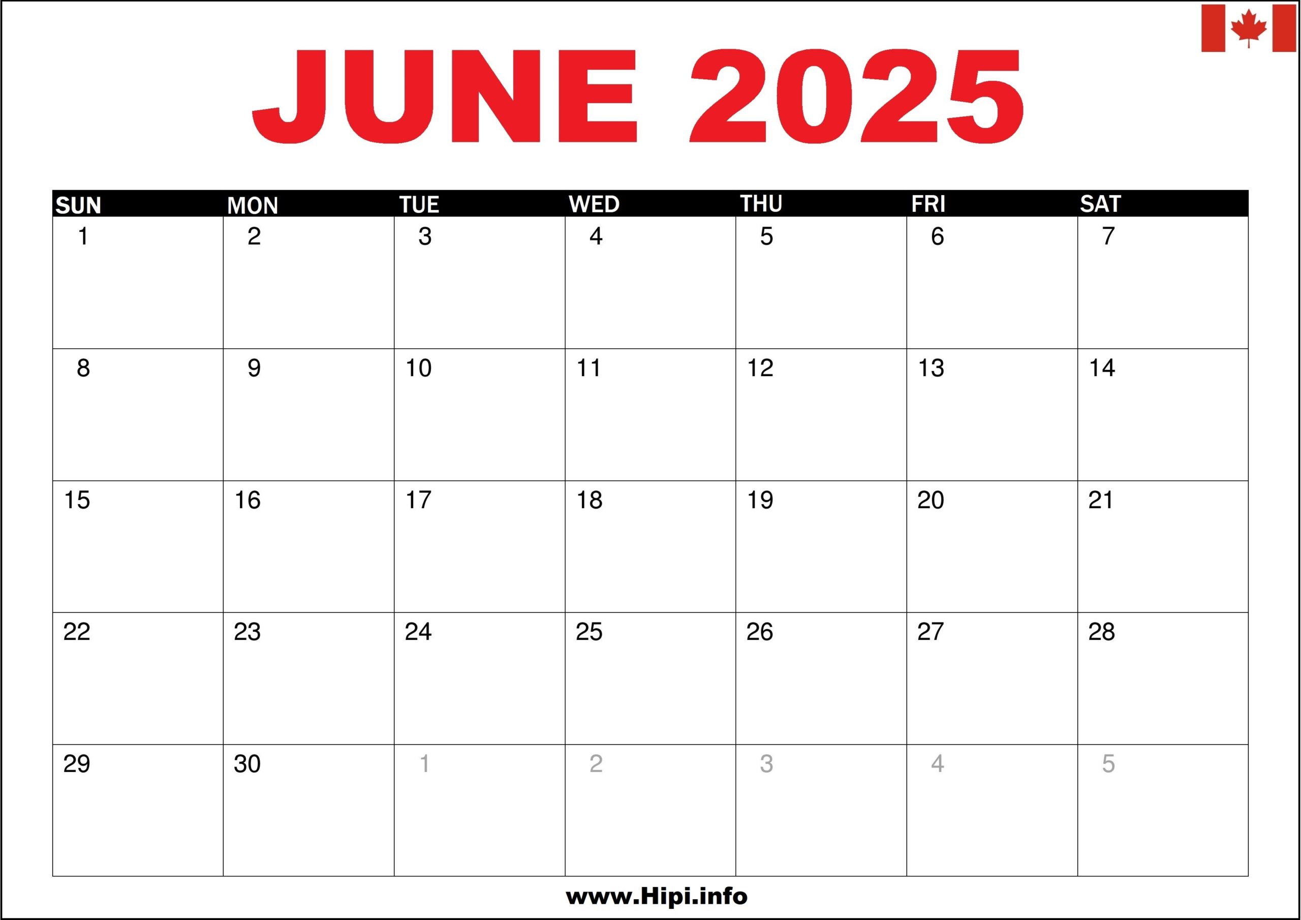 June 2025 Calendar Canada With Holidays Hipi info 