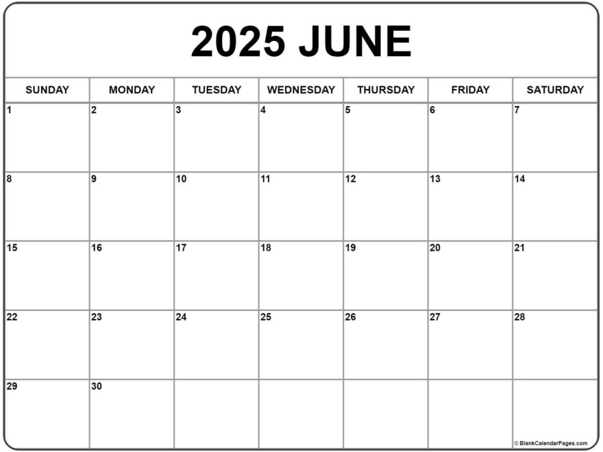 June 2025 Calendar Free Printable Calendars