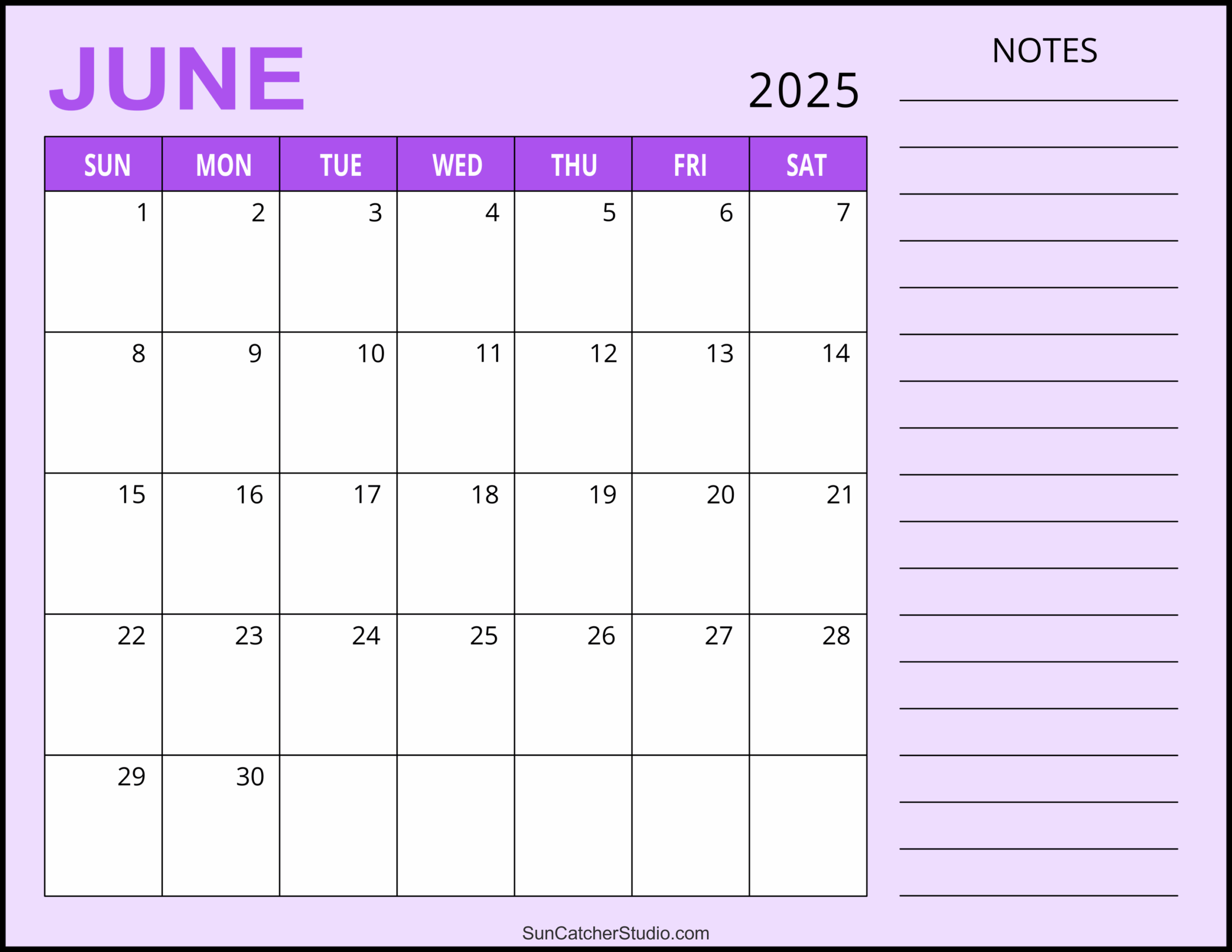 June 2025 Calendar Free Printable Free Printables Monograms Design Tools Patterns DIY Projects