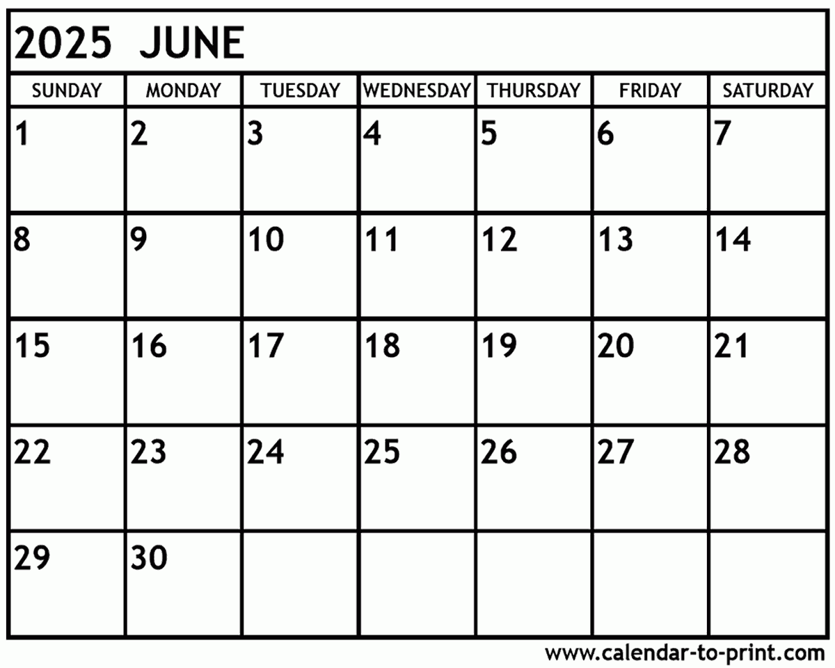 Calendar May And June 2025 Printable