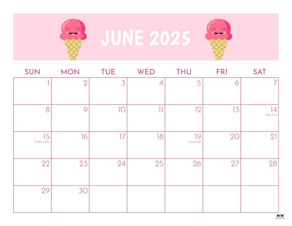 June 2025 Calendars 107 FREE Printables Printabulls