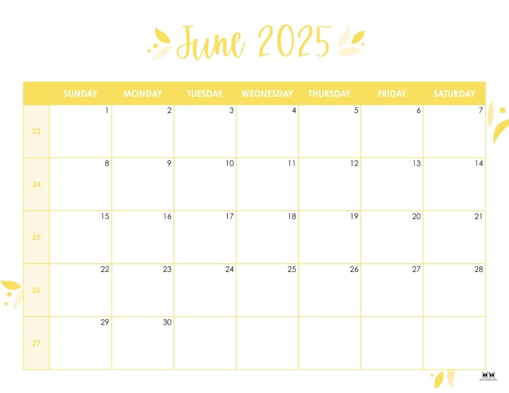 Cute June 2025 Calendar Printable
