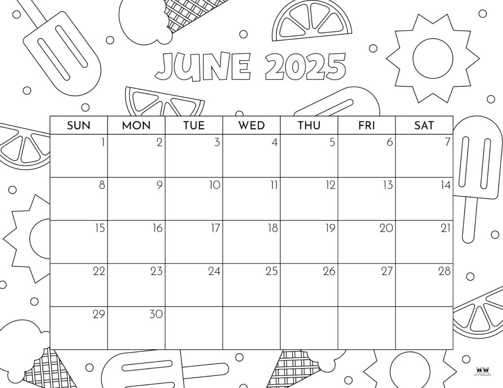June 2025 Calendars 107 FREE Printables Printabulls