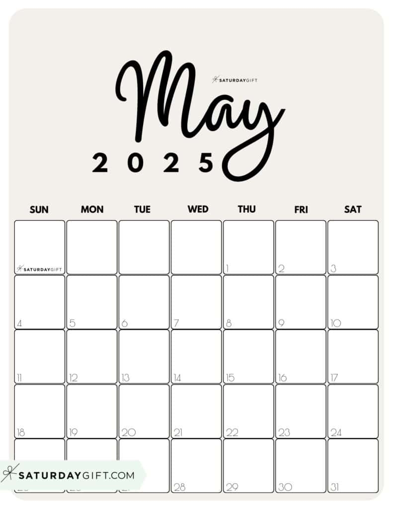 May 2025 Calendar 23 Cute FREE Printables May 2025 Calendar 23 Cute FREE Printables