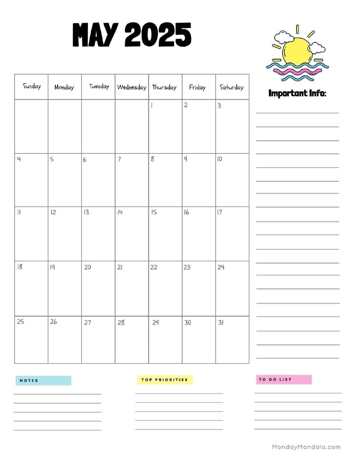 May 2025 Calendar 52 Free PDF Printables 