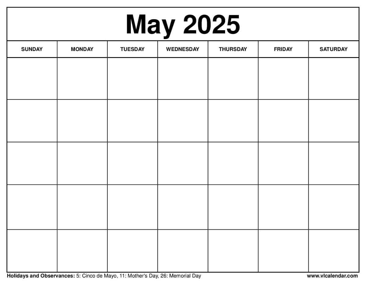 May 2025 Calendar Complete Guide Printable Templates