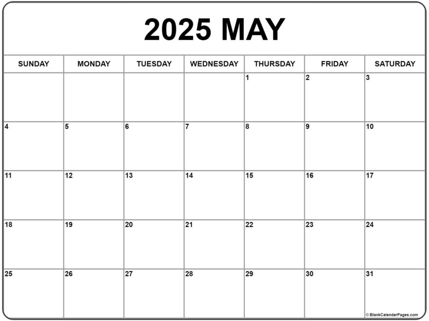 May 2025 Calendar Free Printable Calendars