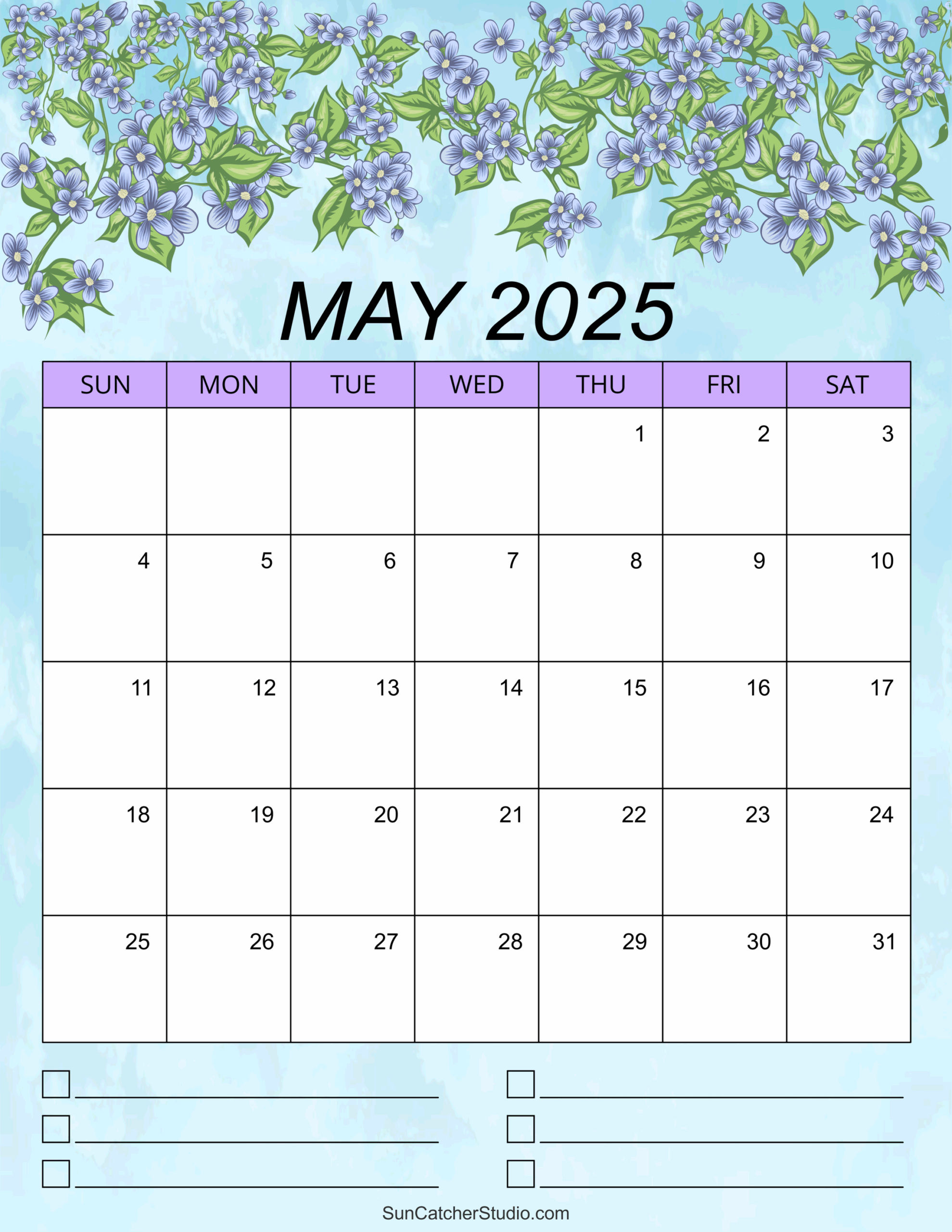 May 2025 Free Printable Calendar Word Document