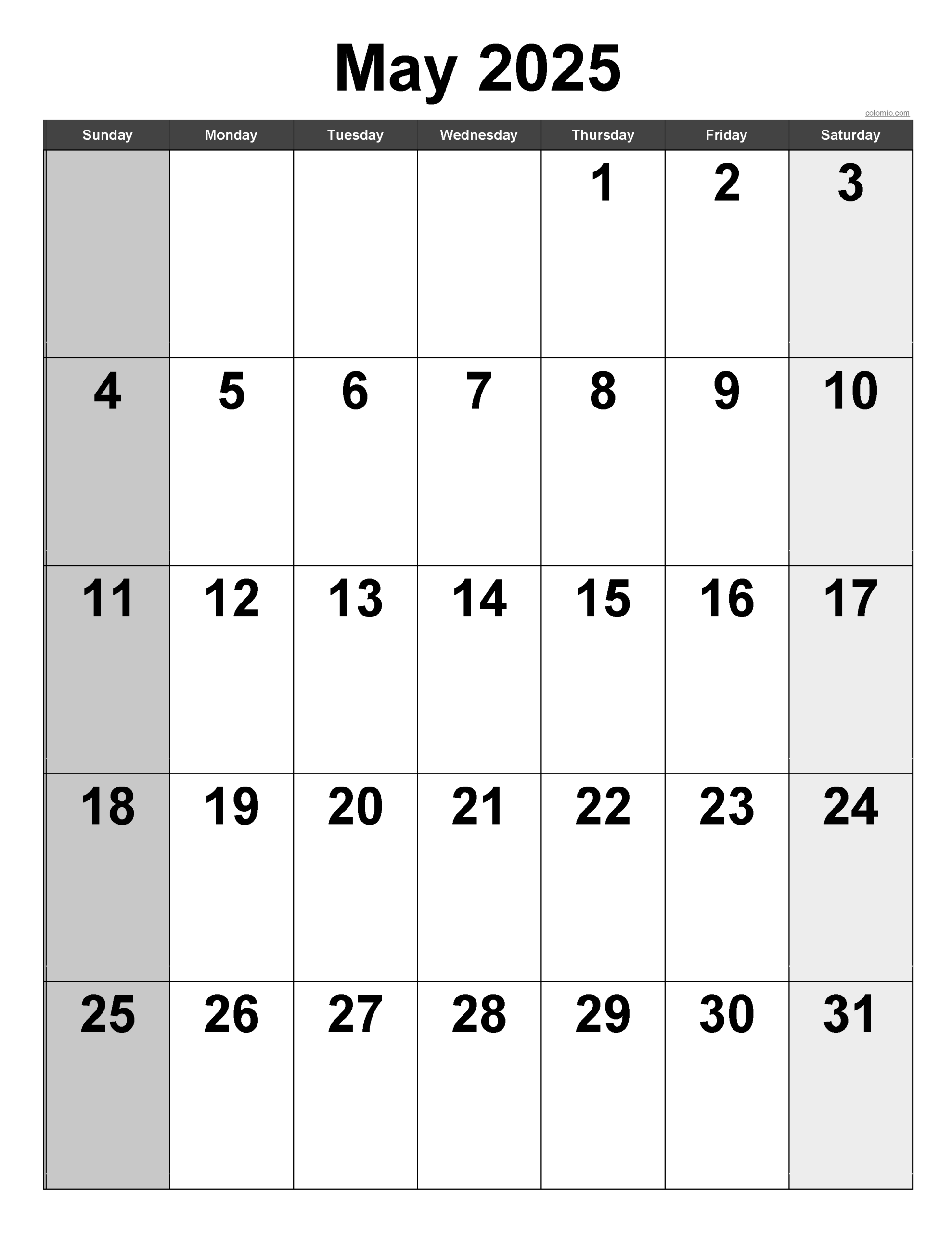 May 2025 Calendar Free Printable PDF XLS And PNG May 2025 Calendar Free Printable PDF XLS And PNG