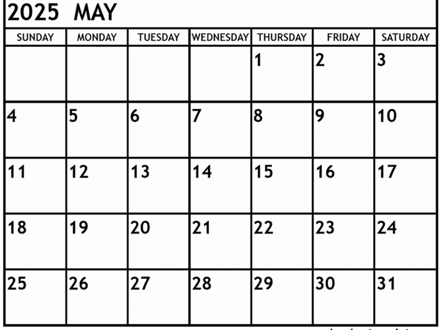 May 2025 Calendar Printable