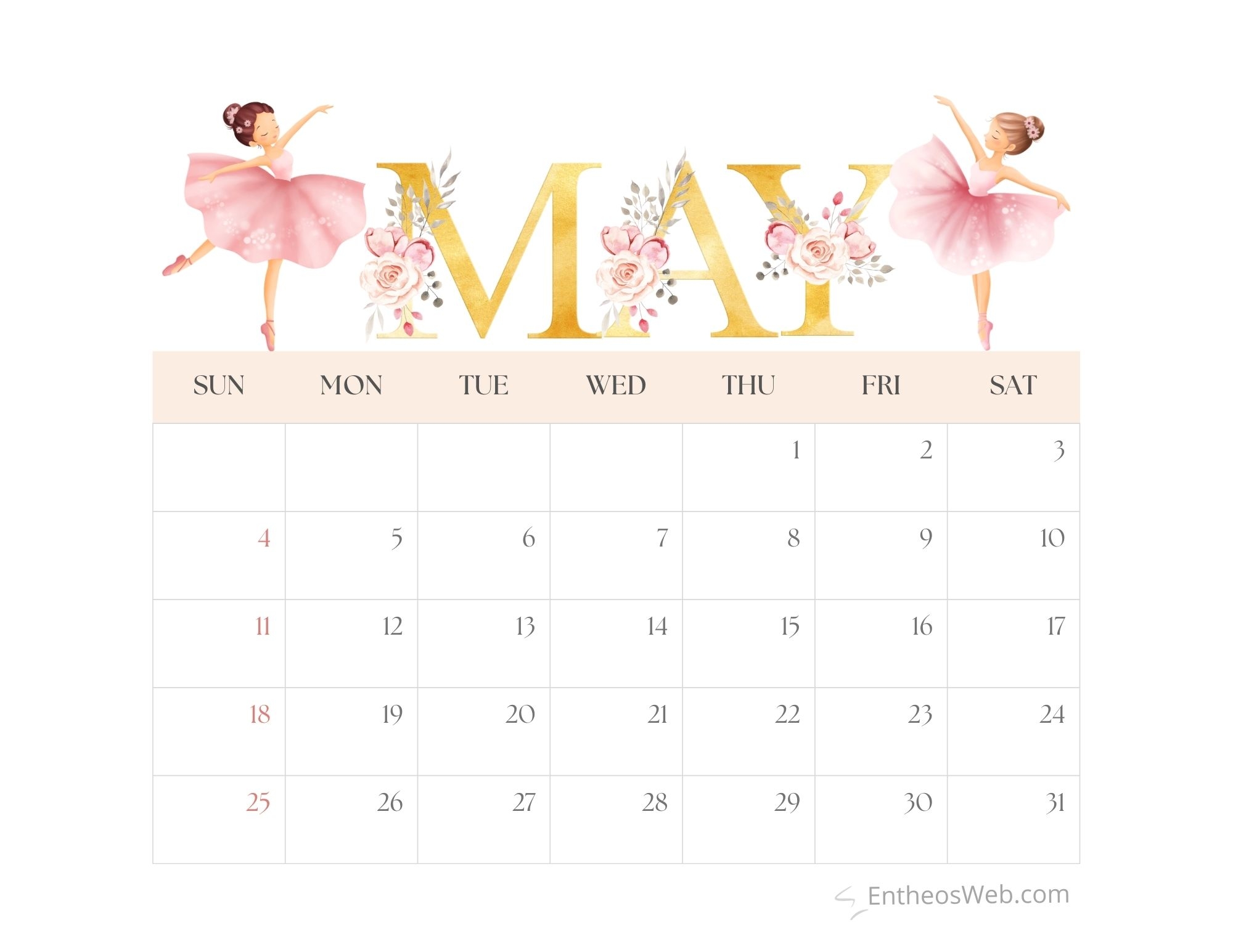 May 2025 Calendar Printables EntheosWeb