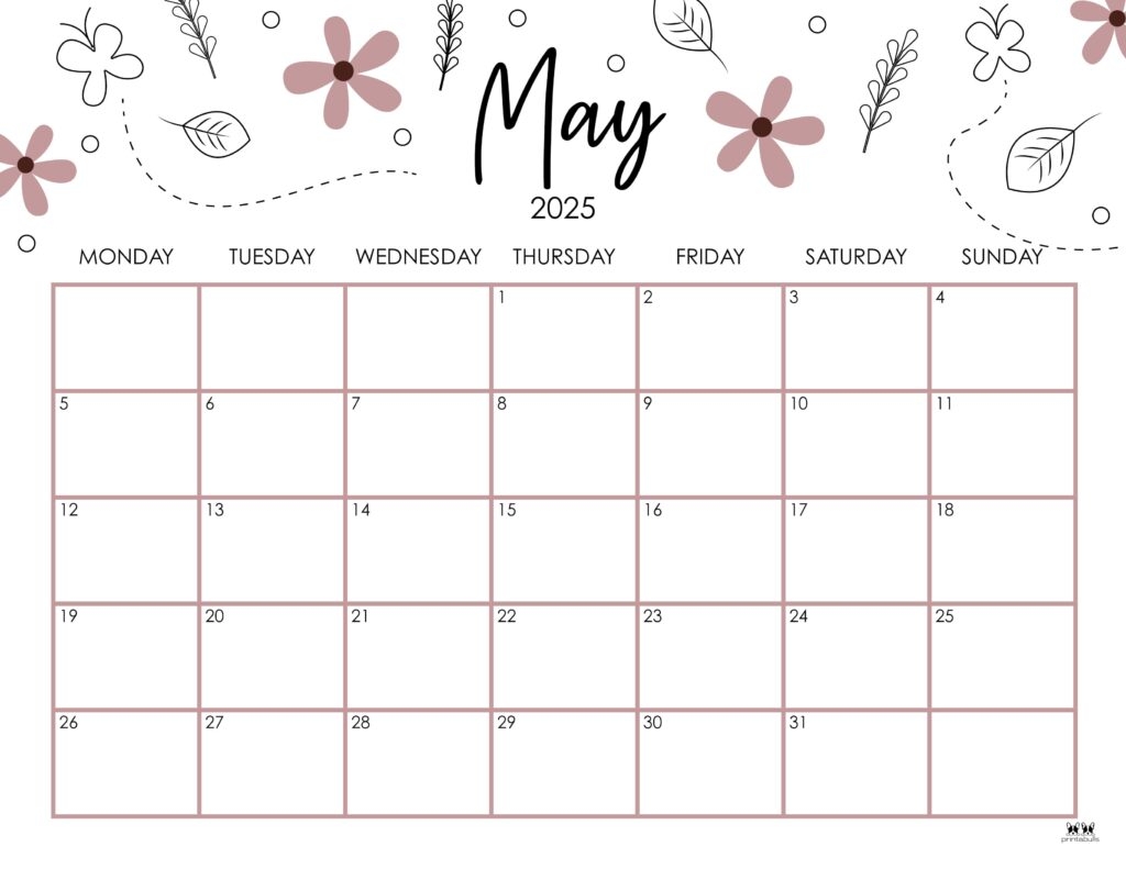 May 2025 Calendars 107 FREE Printables Printabulls
