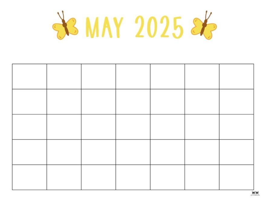 May 2025 Calendars 107 FREE Printables Printabulls