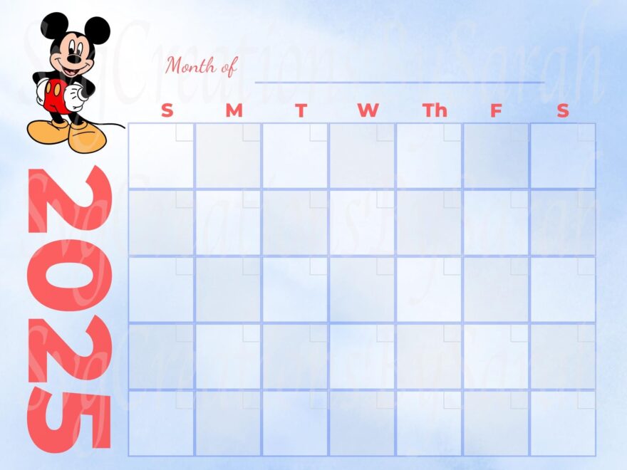 Mickey Digital Download Calendar 2025 Mickey Png Digital Download Calendar 2025 Mickey Family 2025 Minnie Digital Download Mickey 2025 Etsy