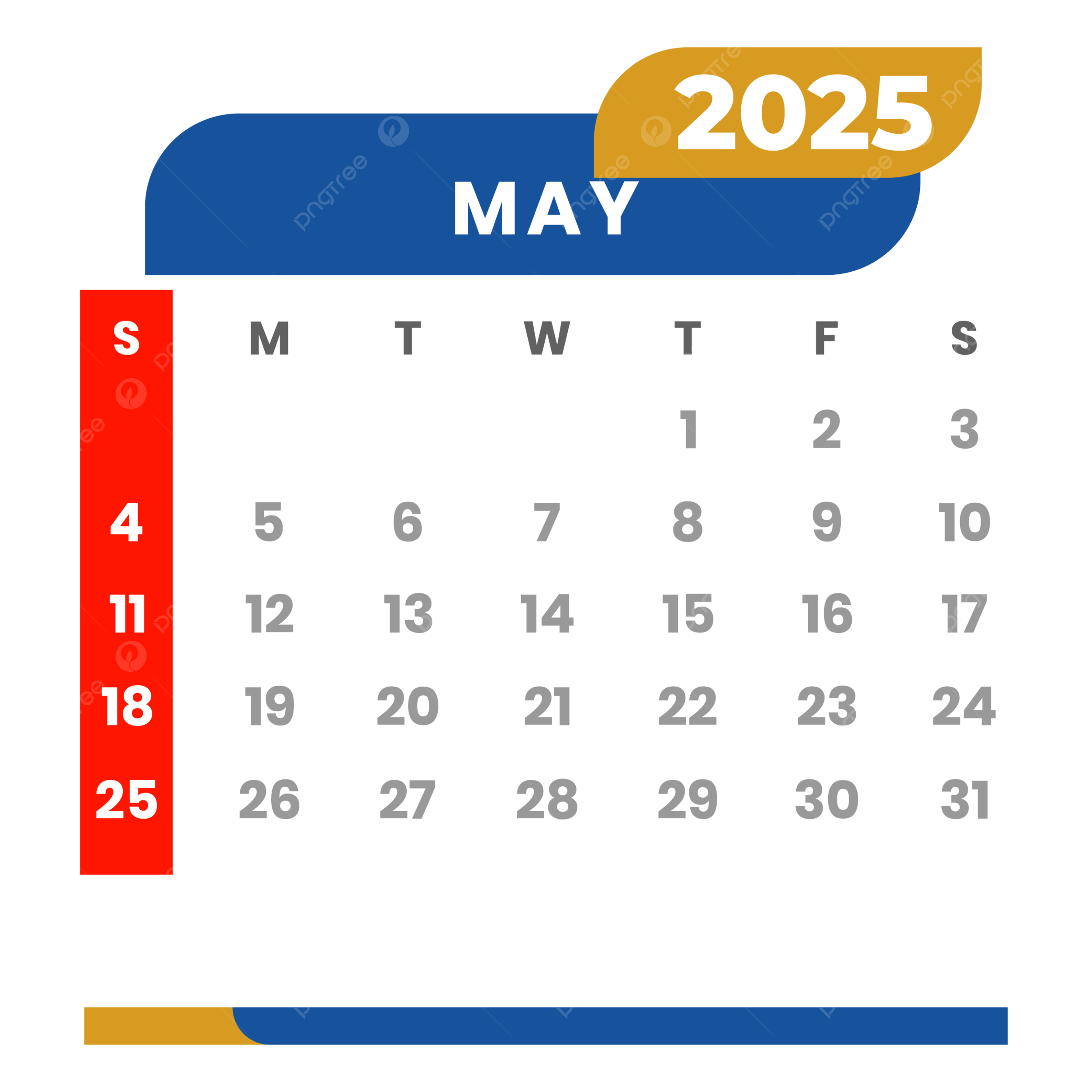 Monthly Calendar May 2025 Clipart Vector Monthly Calendar May 2025 Calendar 2025 PNG And Vector With Transparent Background For Free Download Monthly Calendar May 2025 Clipart Vector Monthly Calendar May 2025 Calendar 2025 PNG And Vector With Transparent Background For Free Download