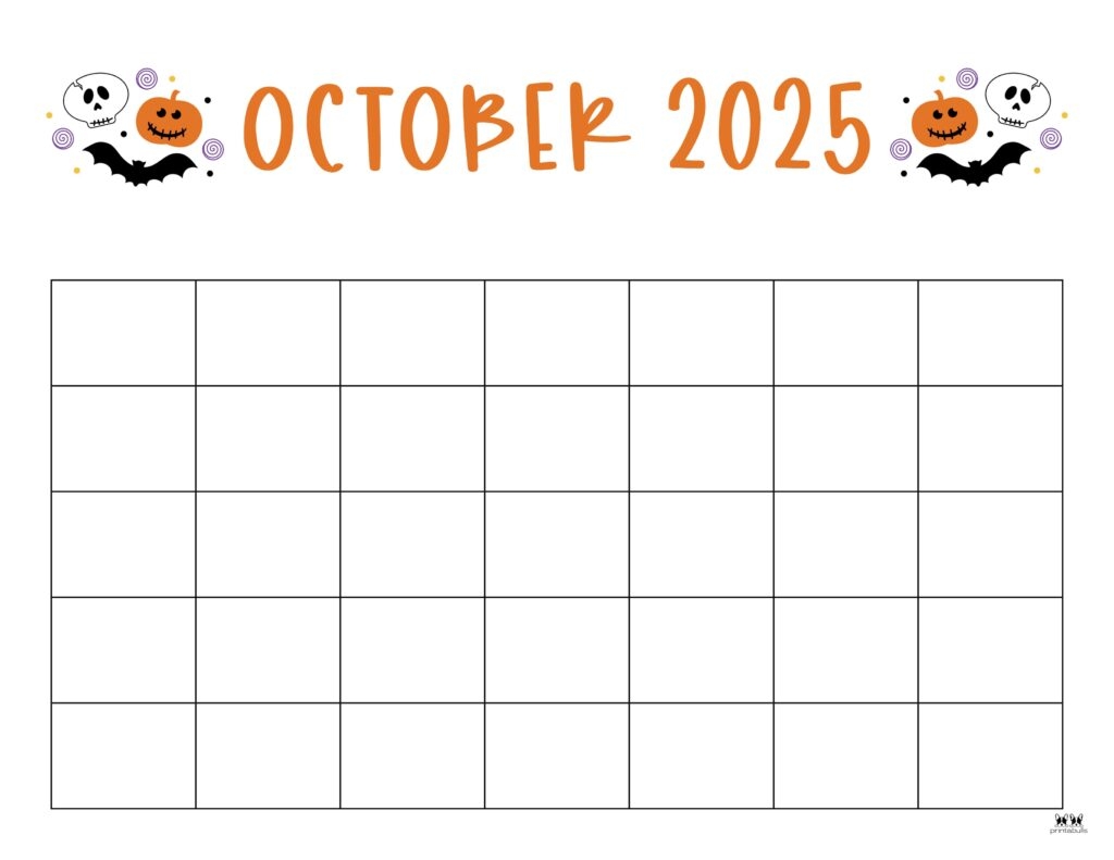October 2025 Calendars 107 FREE Printables Printabulls