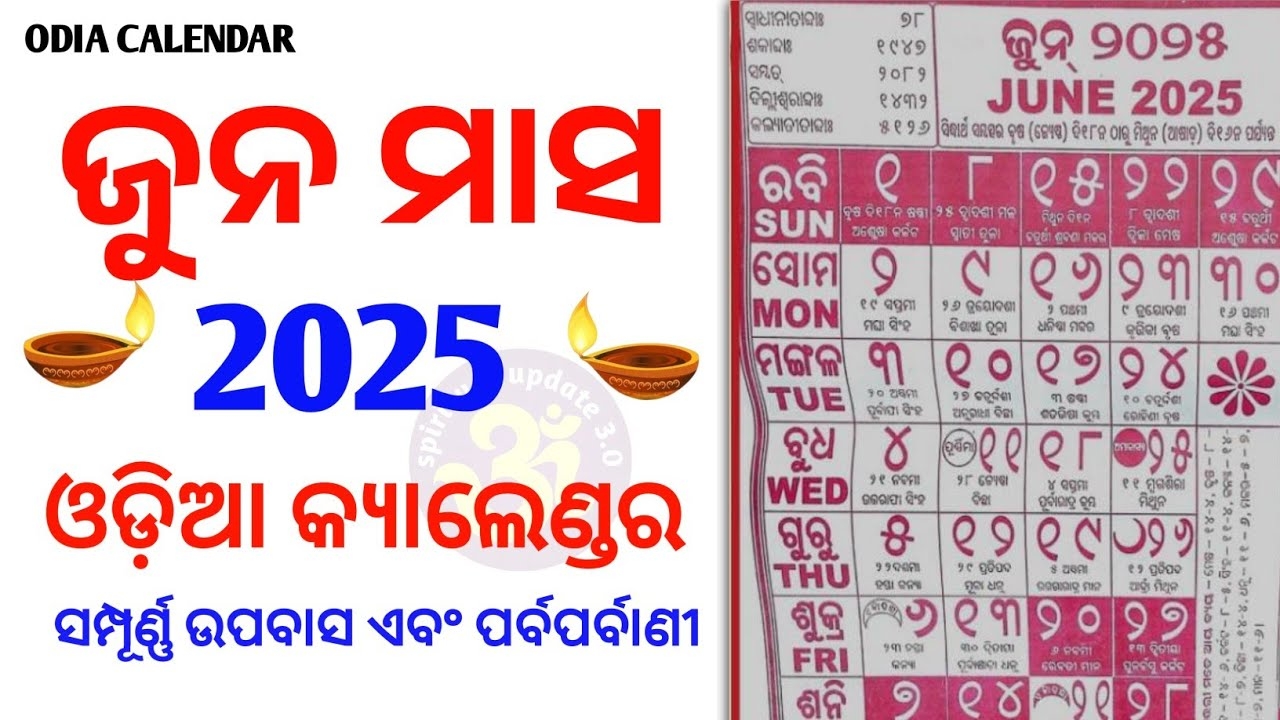 Odia Calendar 2025 June June 2025 Odia Calendar Kohinoor Calendar 2025 June YouTube