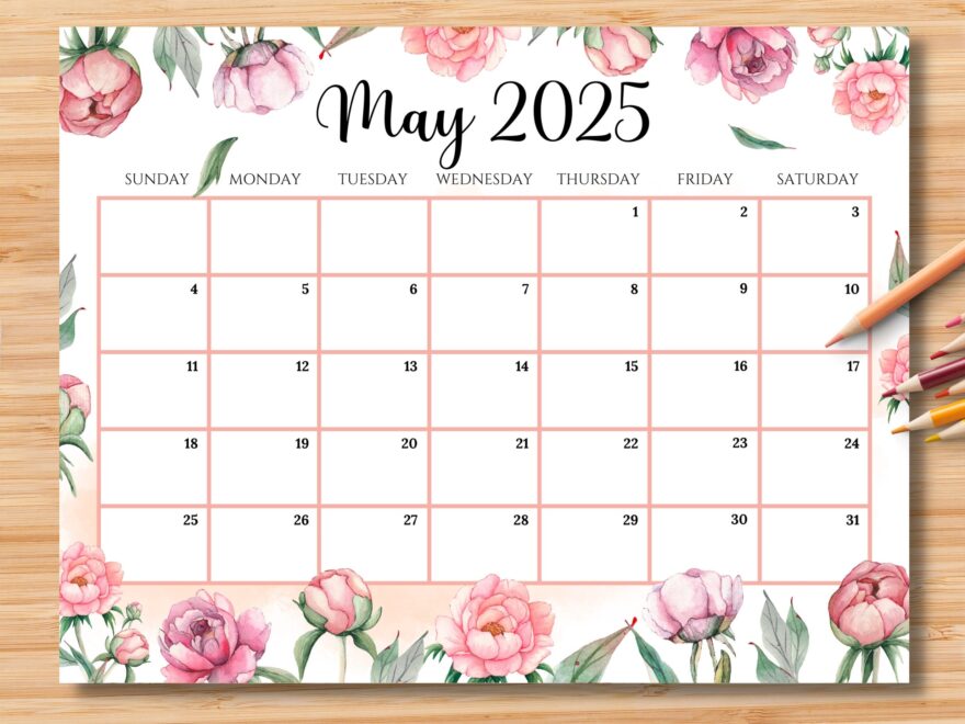 Peony Calendar Etsy