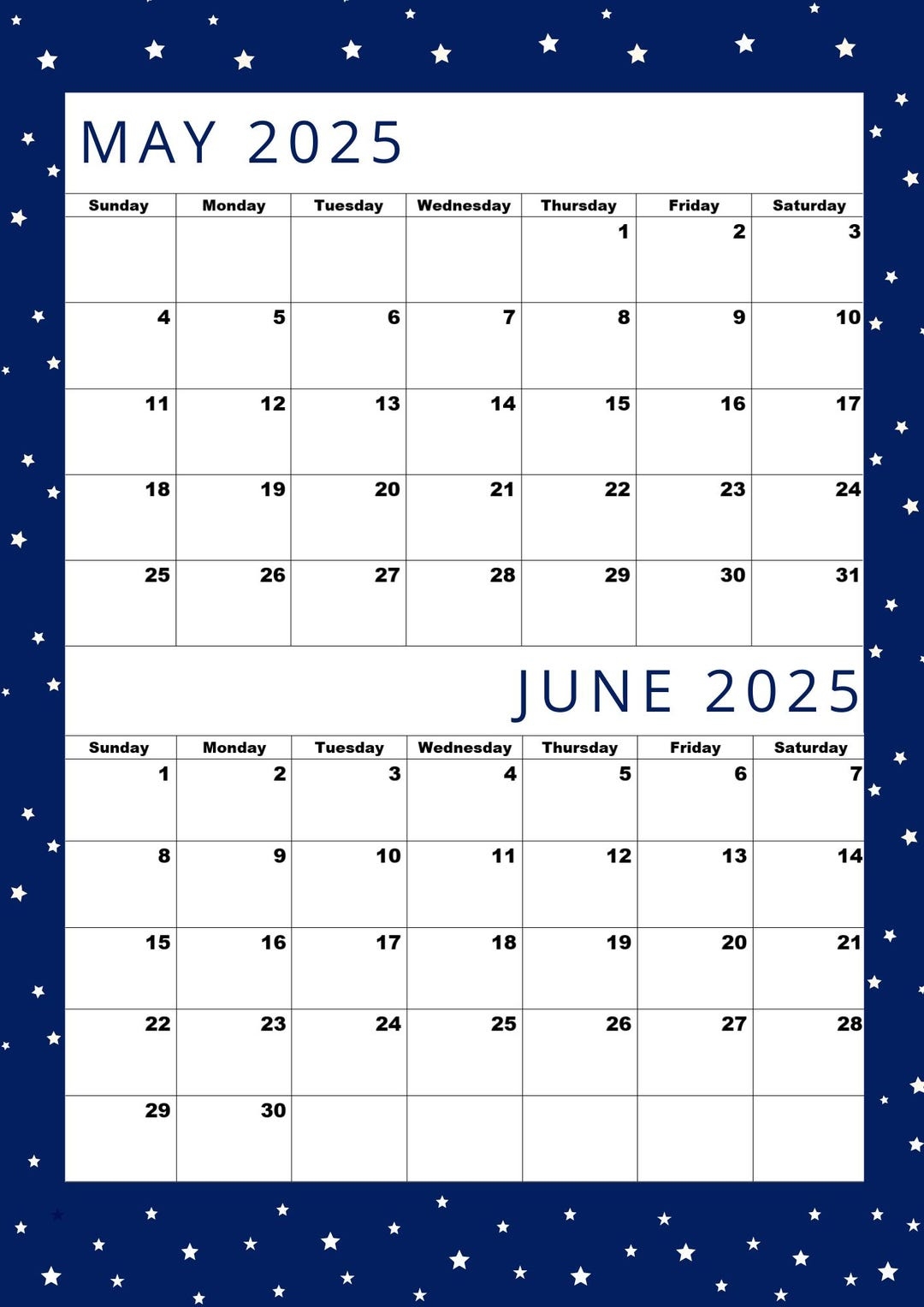 May And June 2025 Calendar May And June 2025 Calendar