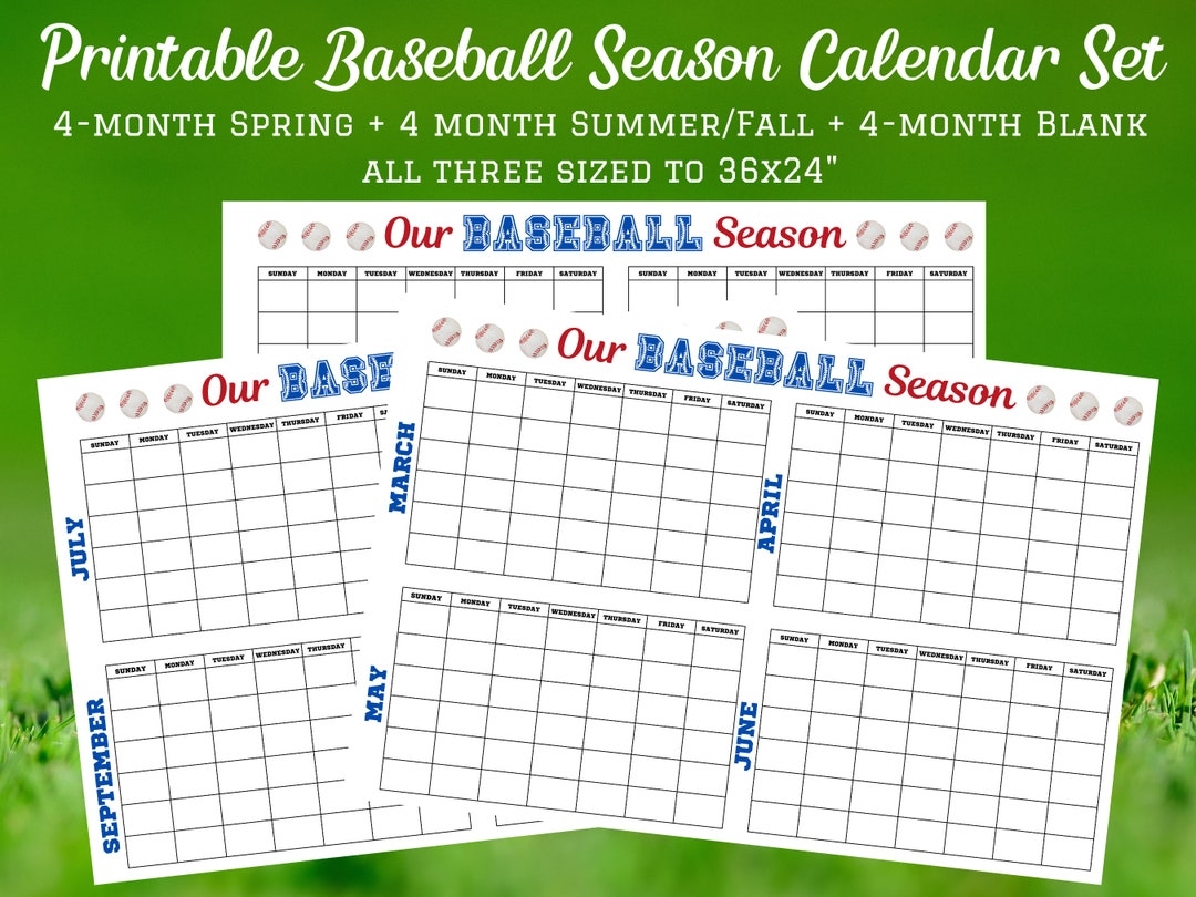 Printable Baseball Wall Calendar family Planner sport Team Plan entryway Command Center ballgame dry Erase kid Schedule Organizer game Day Etsy