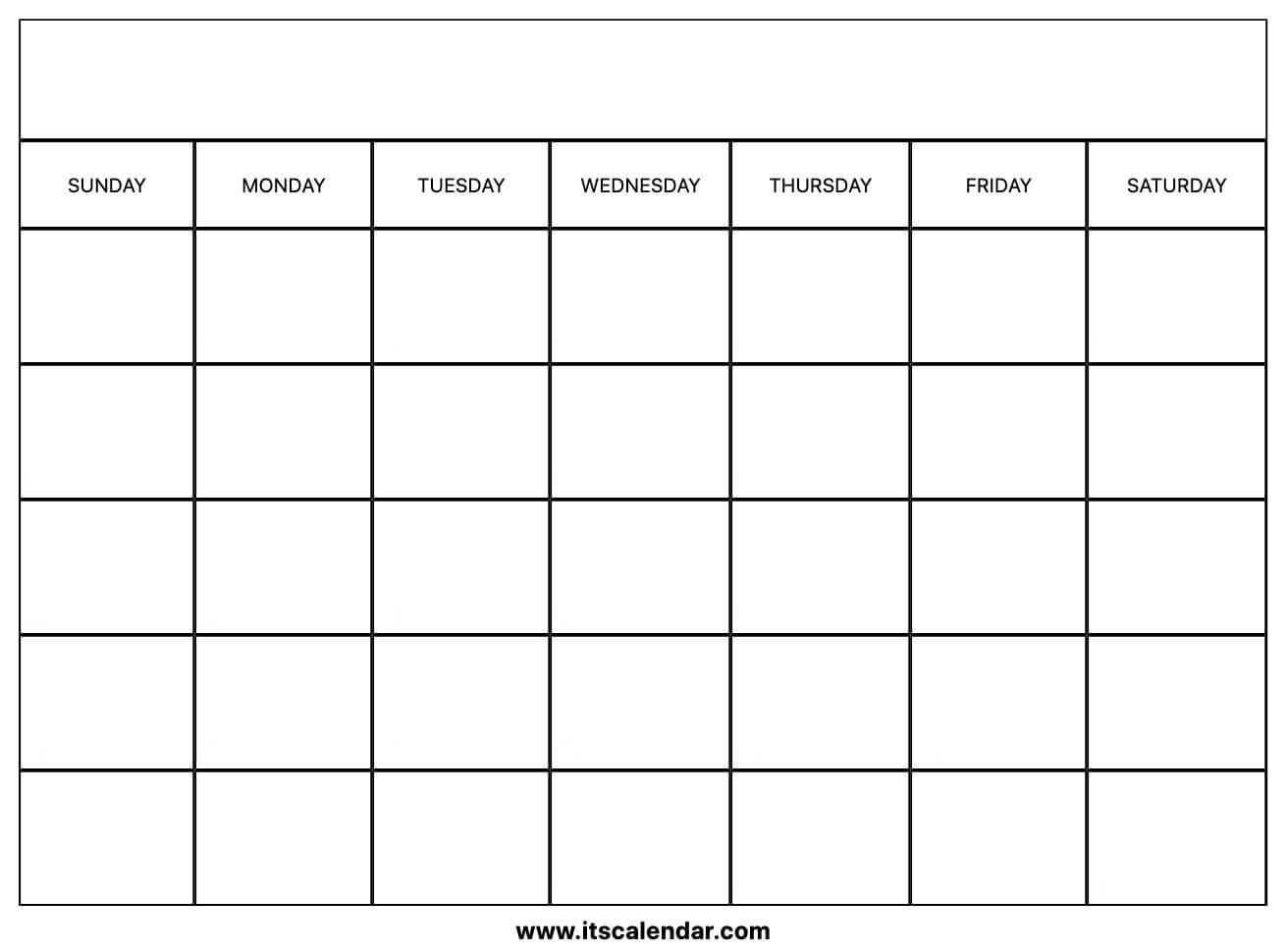 Printable Blank Calendar