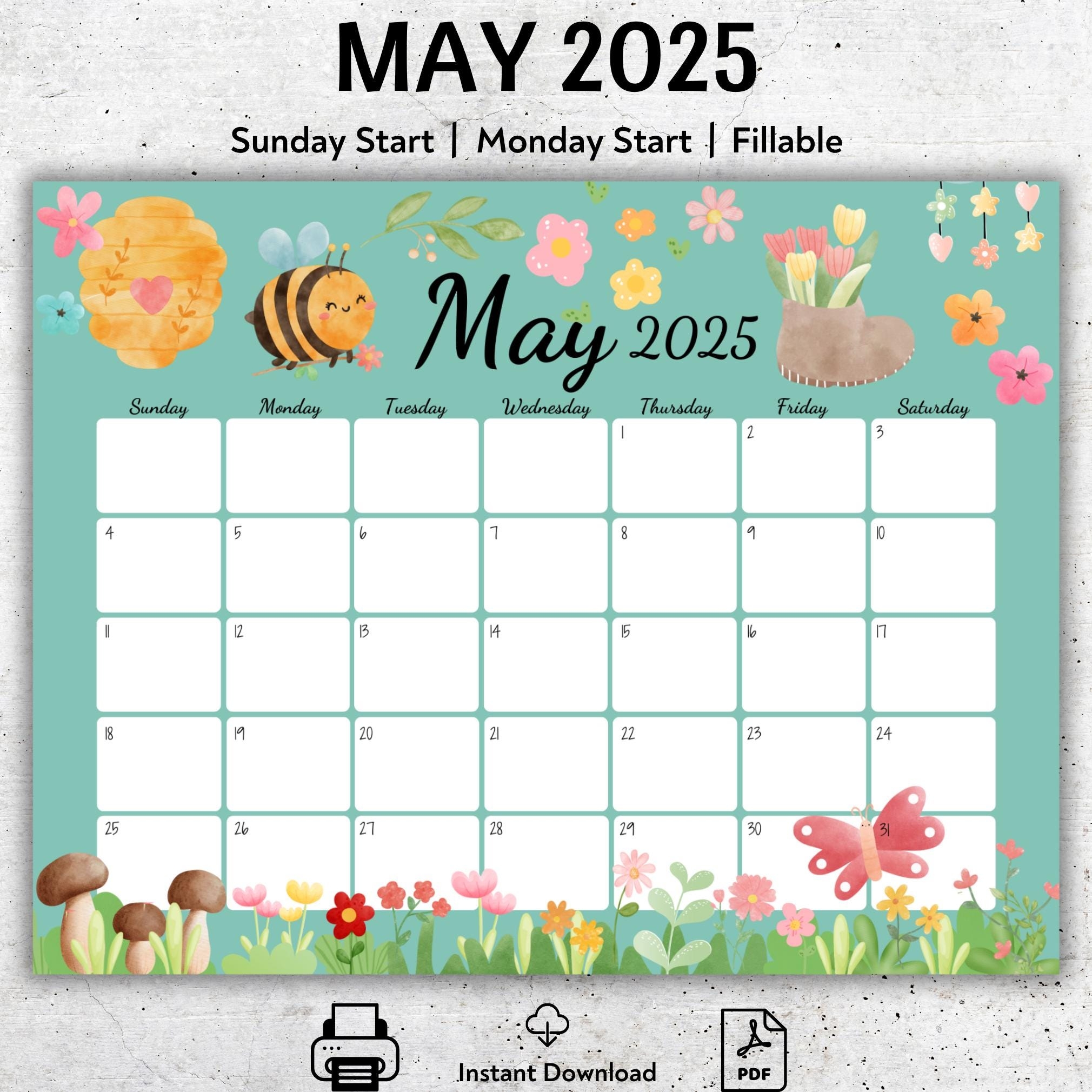 Free Printable May 2025 Calendar Waterproof Paper Free Printable May 2025 Calendar Waterproof Paper