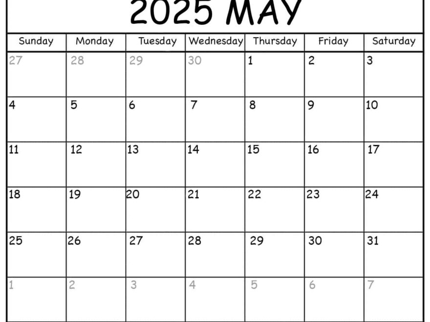 Printable May 2025 Calendar