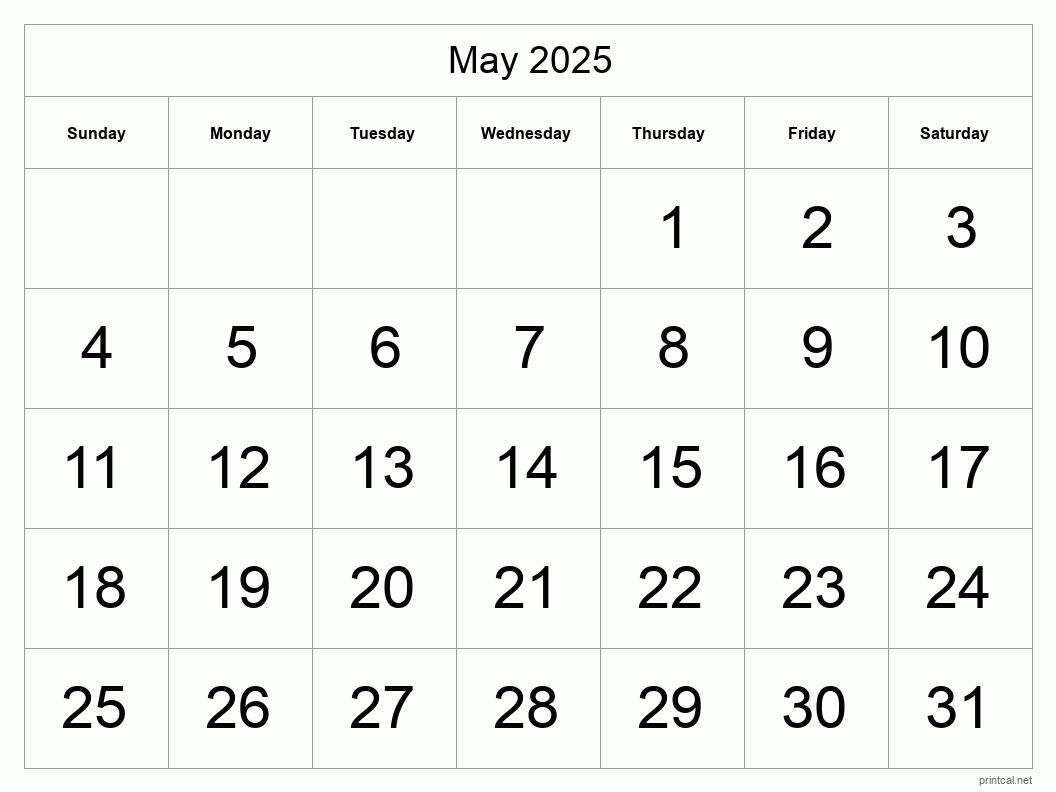 Printable Calendar 2025 Monthly Printable Calendar 2025 May Printable Calendar 2025 Monthly Printable Calendar 2025 May