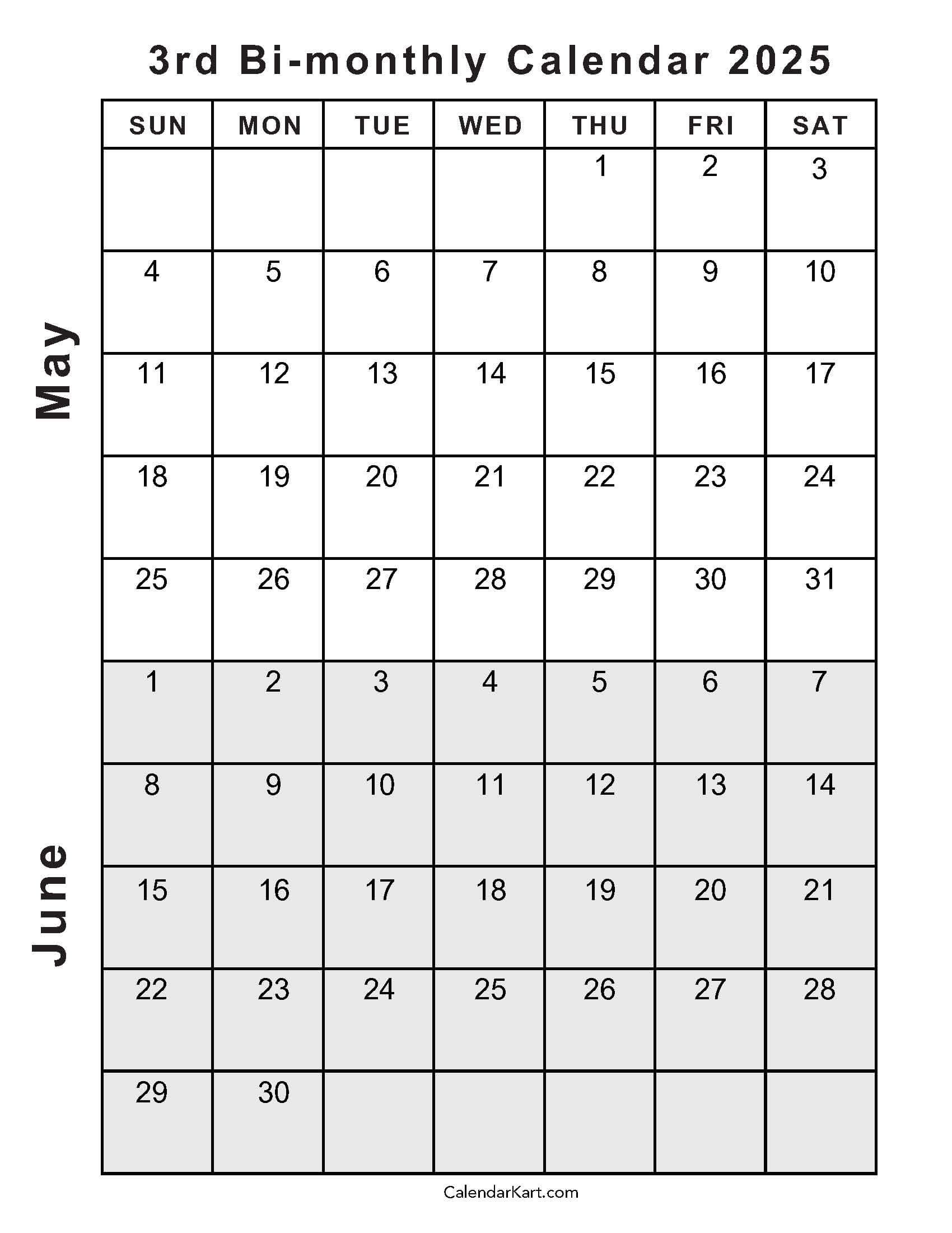 May 2025 Calendar June 2025 Calendar Printable
