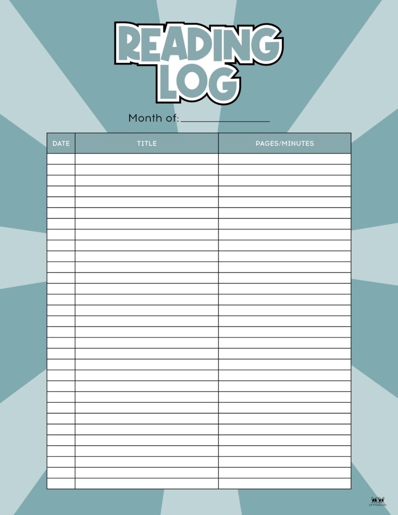 Reading Logs 21 FREE Printables Printabulls Reading Logs 21 FREE Printables Printabulls