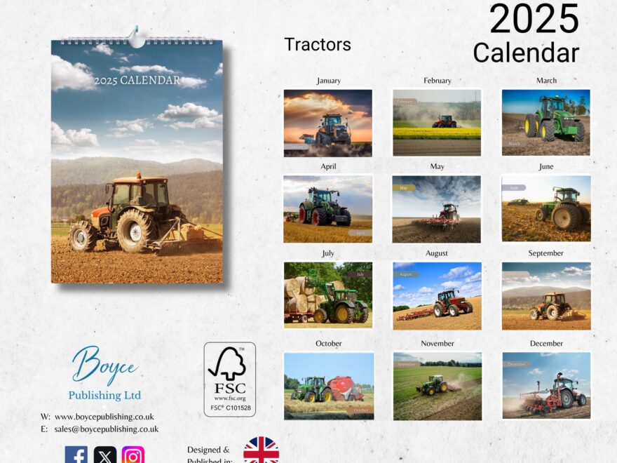 Tractors Calendar 2025 Monthly Wall Calendar With Notes Hanging A4 Size Includes Key UK US Dates And Holidays Etsy